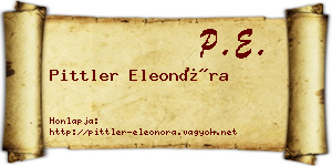 Pittler Eleonóra névjegykártya